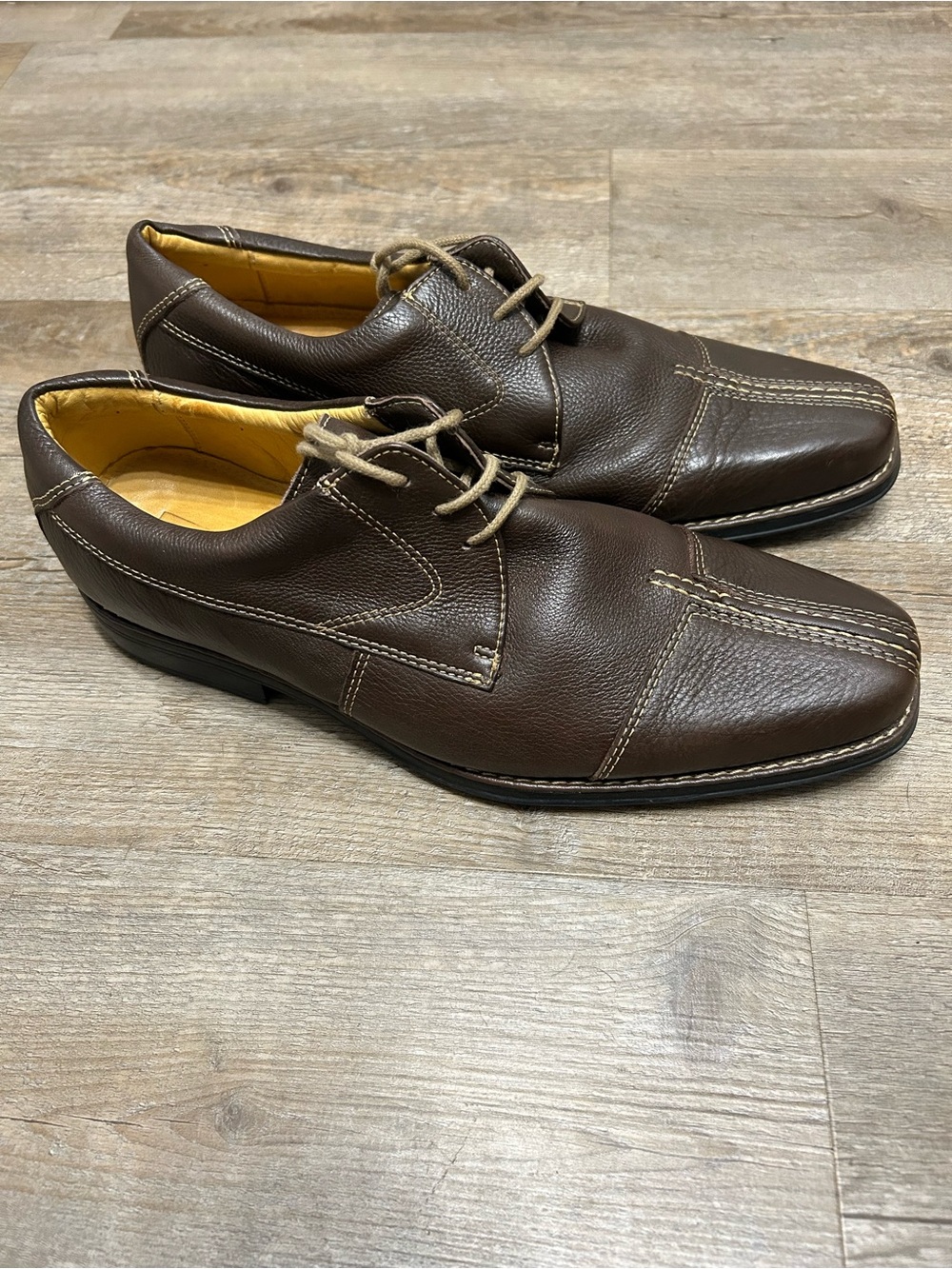Sandro Moscoloni Men’s Size 10.5 D Brown Leather Lace-Up Oxfords Spit Toe Shoes